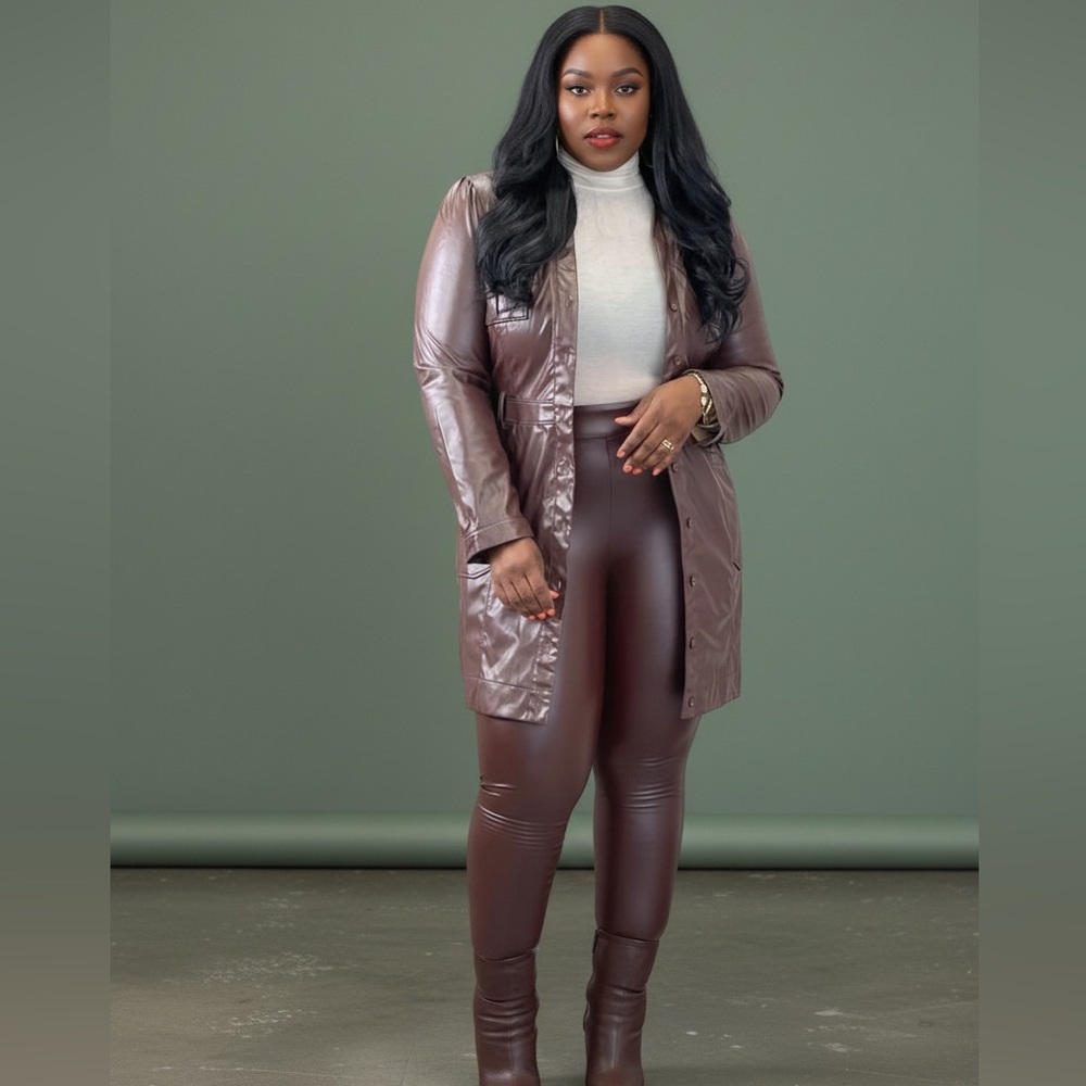 Women's Brown Leather Coat